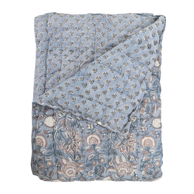 Periwinkle & Rose Floral Quilt K