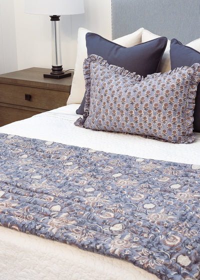 Periwinkle & Rose Floral Quilt K