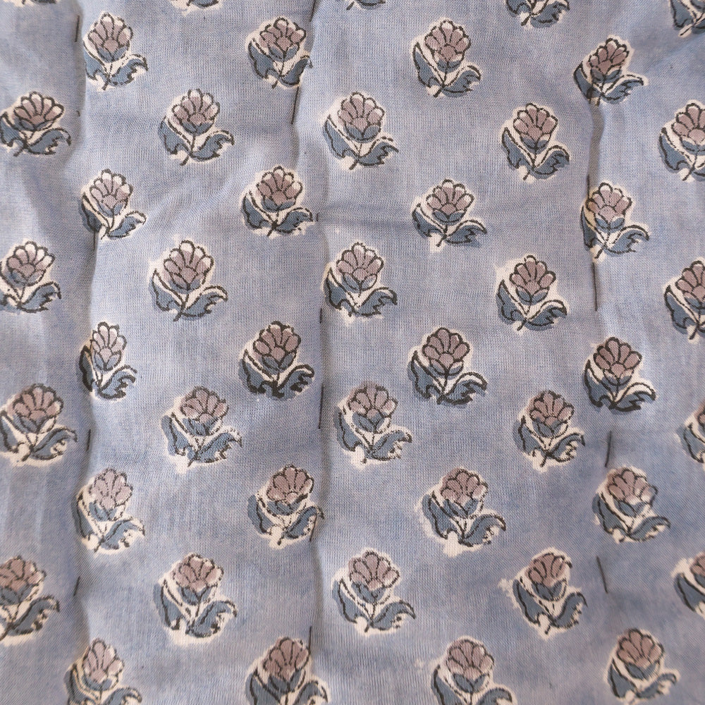 Periwinkle & Rose Floral Quilt K