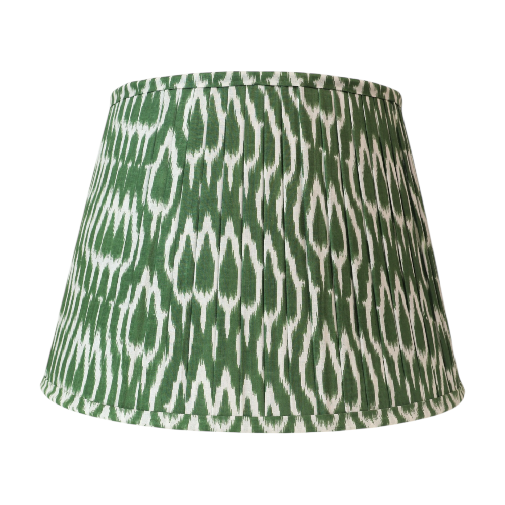 Green Ikat Gathered Lamp Shade M