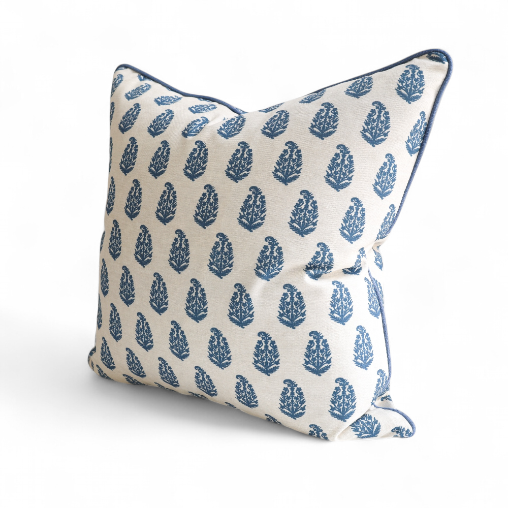 Blue Paisley Print Cushion