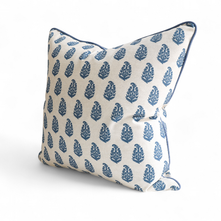 Blue Paisley Print Cushion
