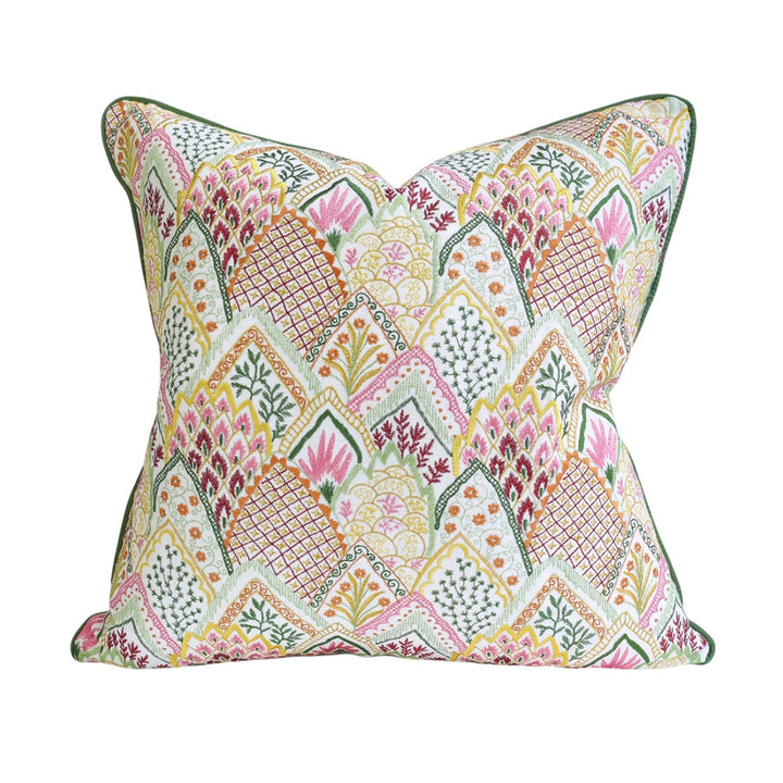 Pine Pattern Embroidered Cushion