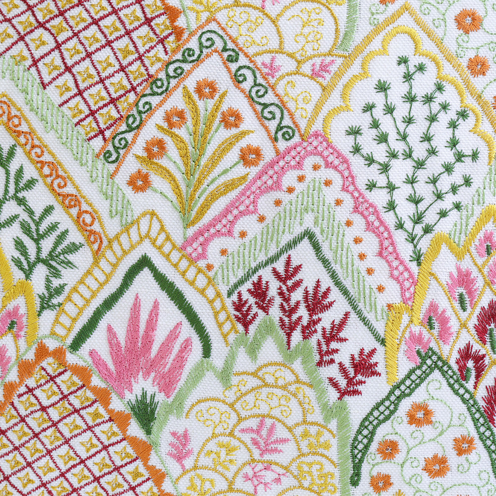 Pine Pattern Embroidered Cushion