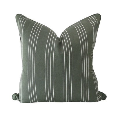 Pine Green Striped Cushion