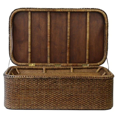 Rattan Chest Antique Brown Extra Lrg