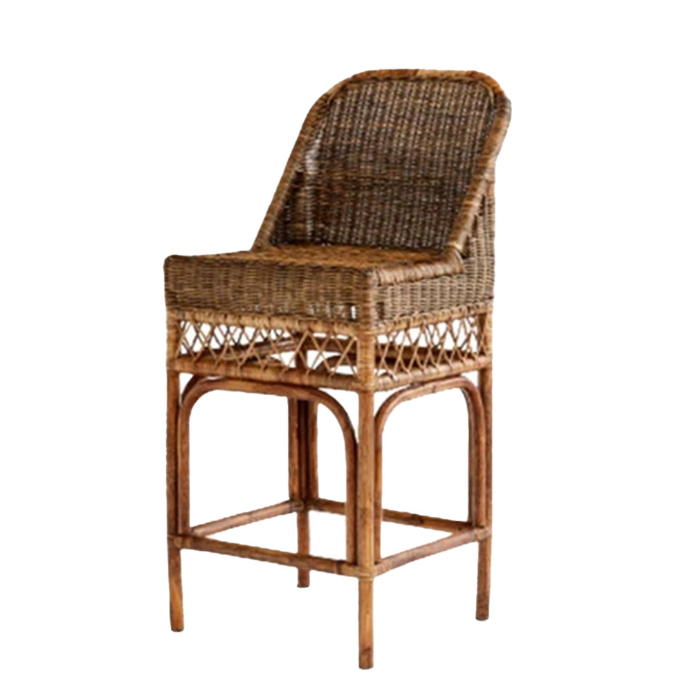Rattan Counter Stool Antique Brown