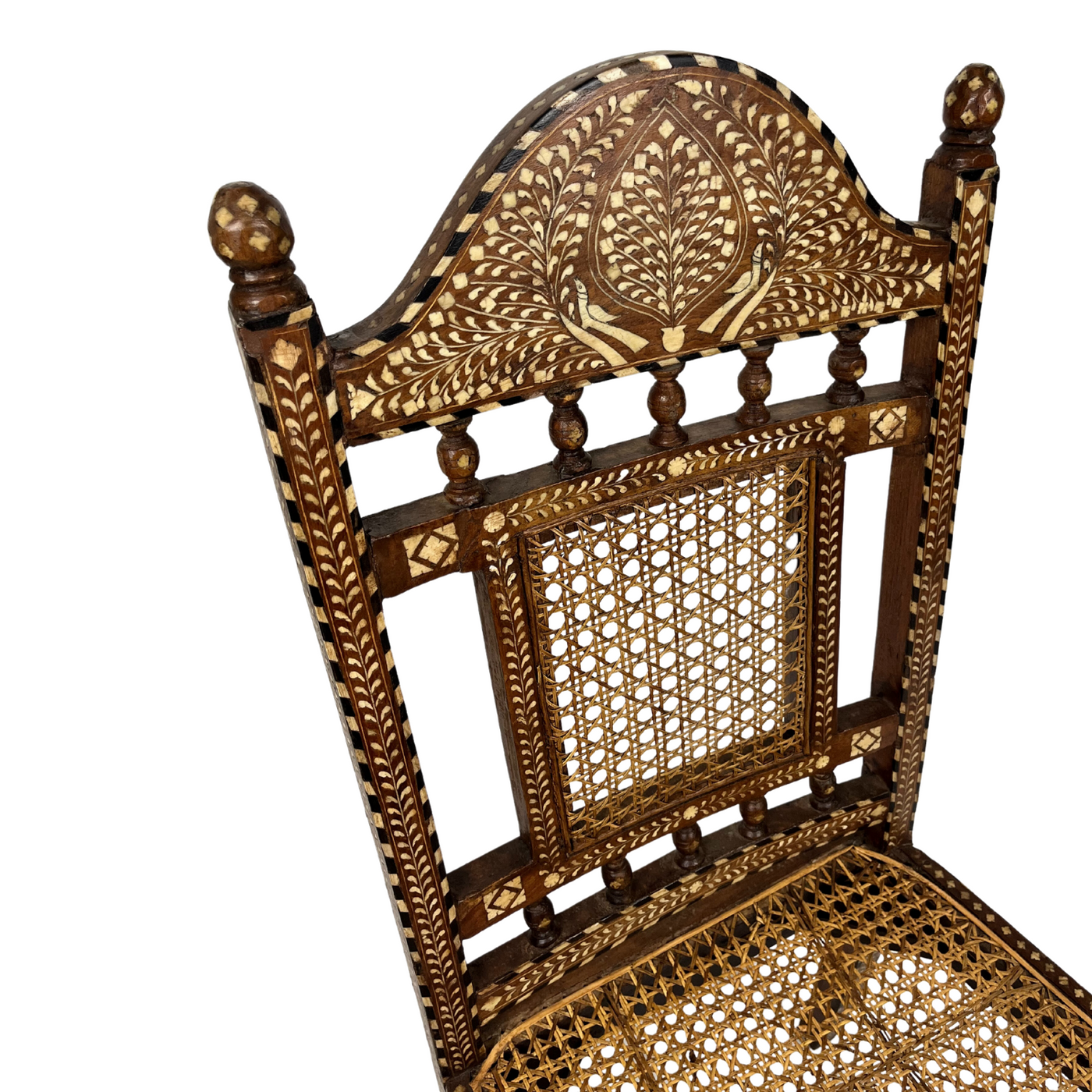 Bone Inlay & Rattan Chair