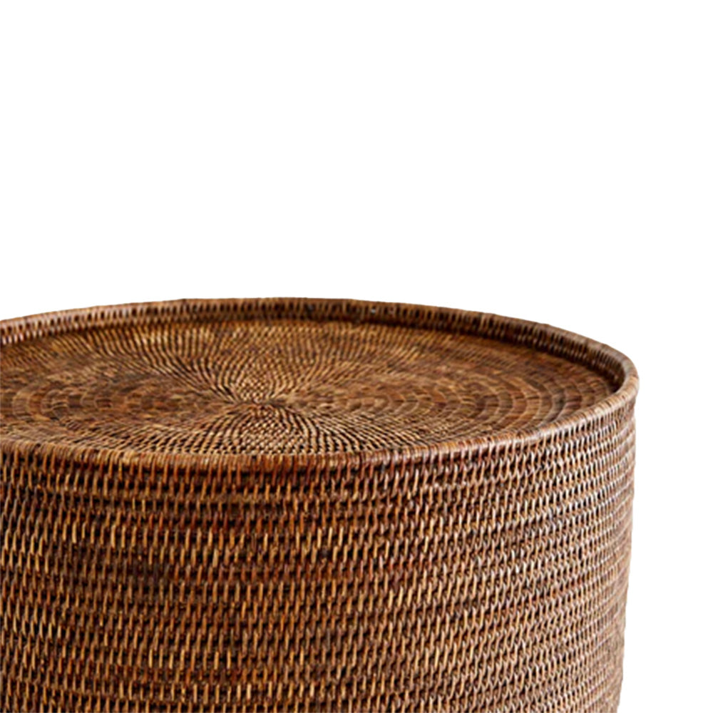Rattan Side Table Antique Brown