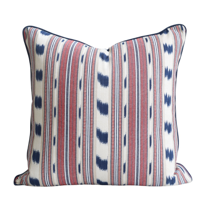 Red & Indigo Stripe Cushion