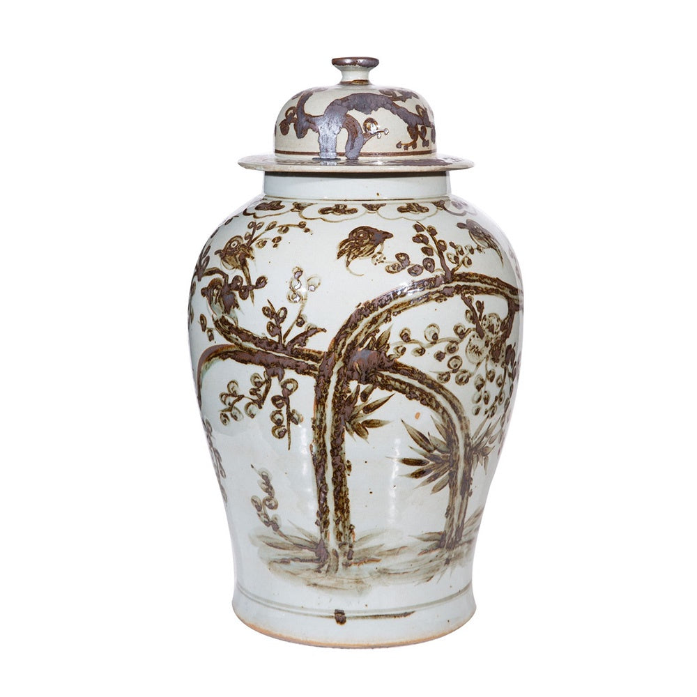 Rust Brown Treetops Temple Jar