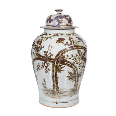 Rust Brown Treetops Temple Jar