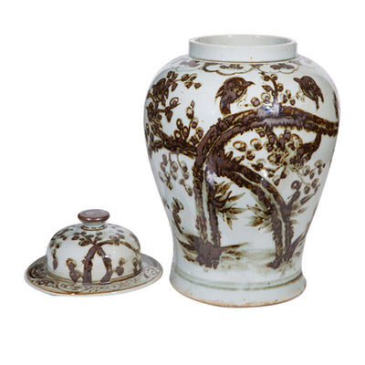 Rust Brown Treetops Temple Jar