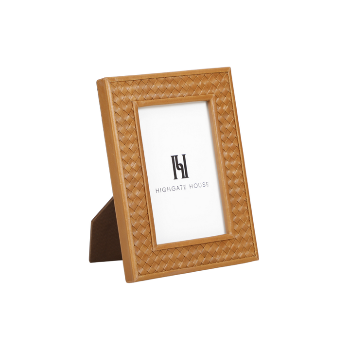 Saddle Weave Leather Photo Frame