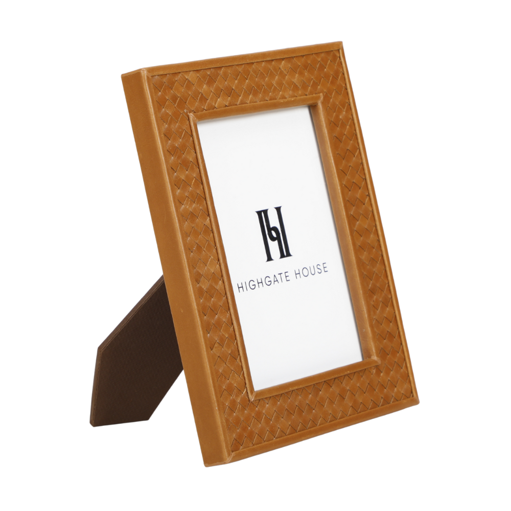 Saddle Weave Leather Photo Frame