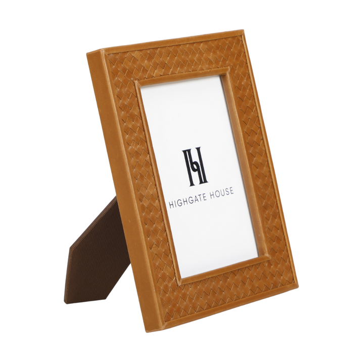 Saddle Weave Leather Photo Frame
