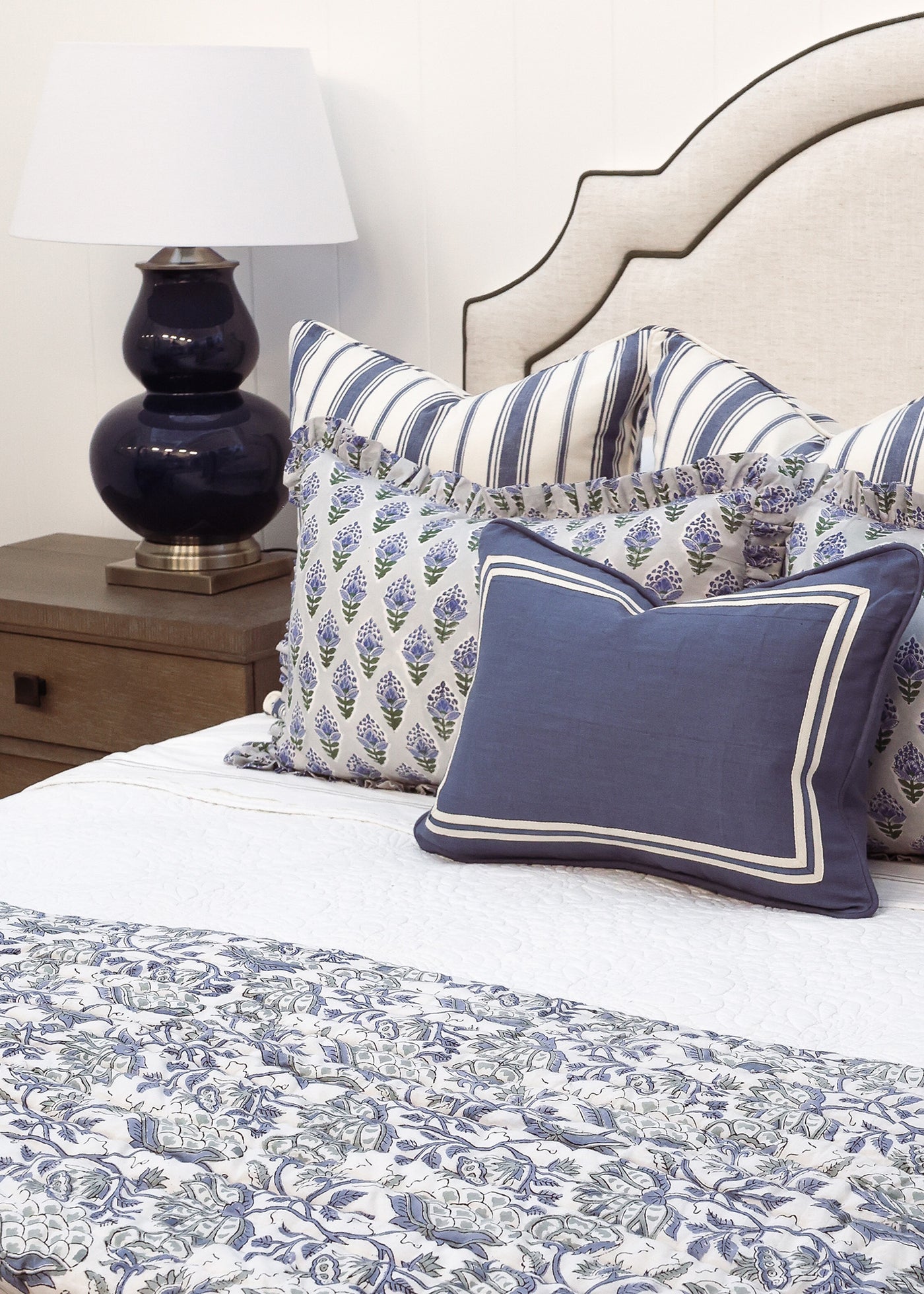 Sage Floral & Check Quilt K