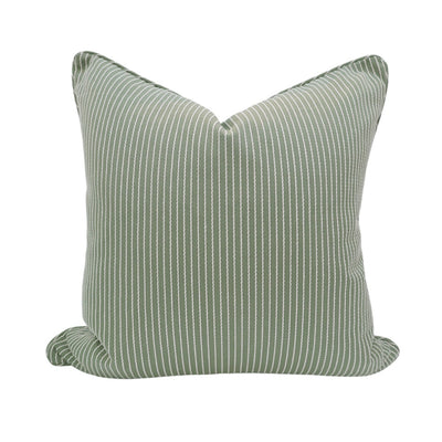 Sage Cushion with White Stripe