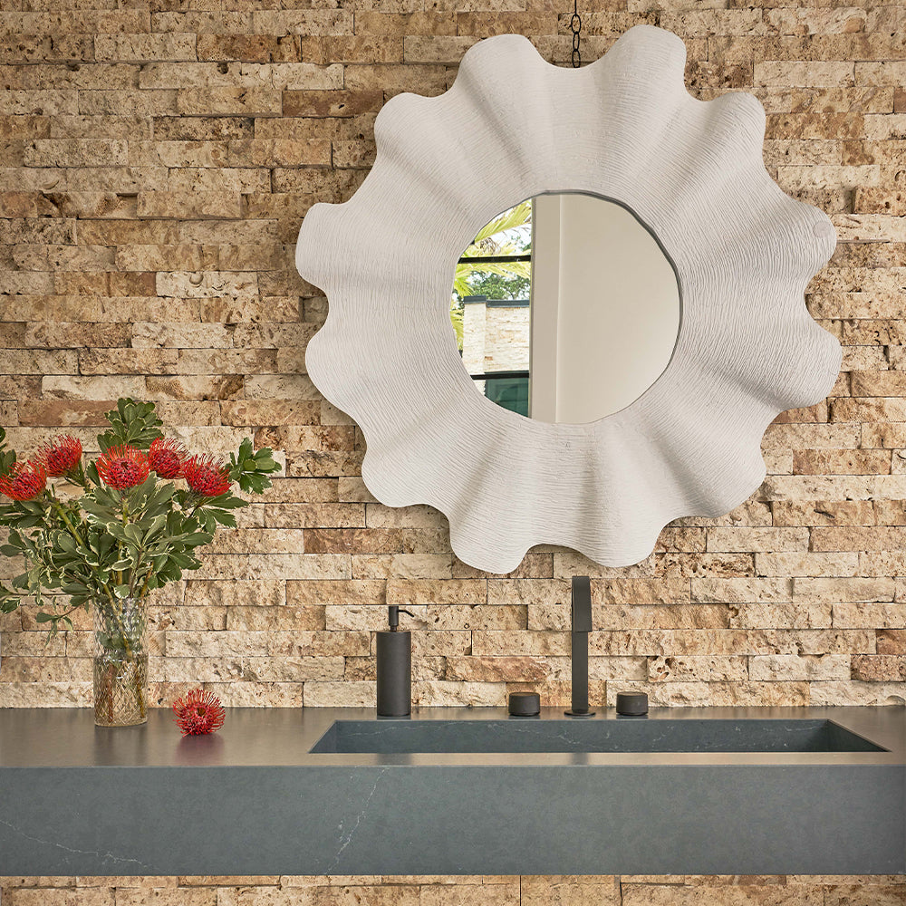 White Scallop Mirror
