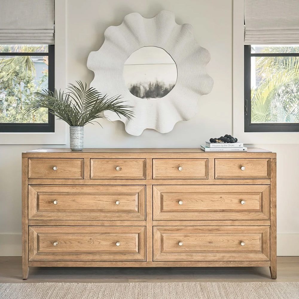 White Scallop Mirror