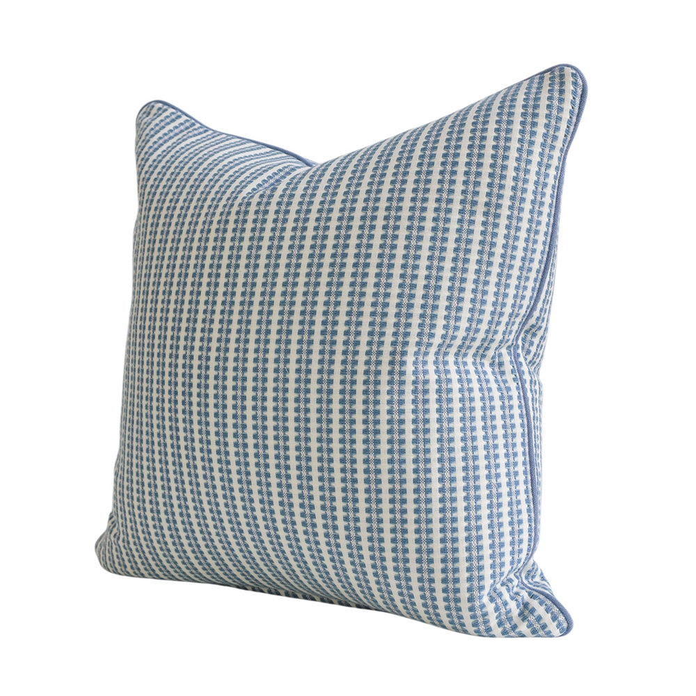 Sky Blue Woven Stripe Cushion