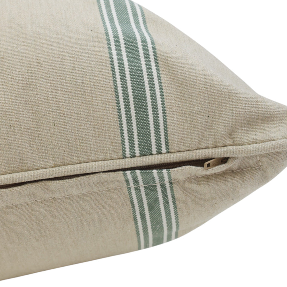Slate Green Striped Cushion