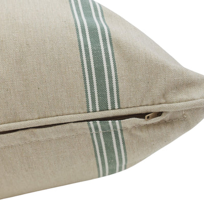 Slate Green Striped Cushion