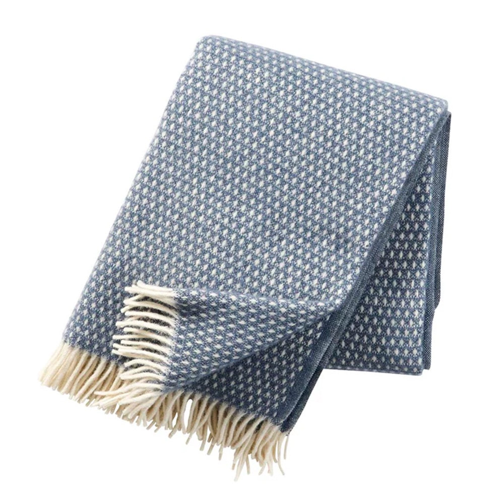 Smoke Blue Dotted Throw