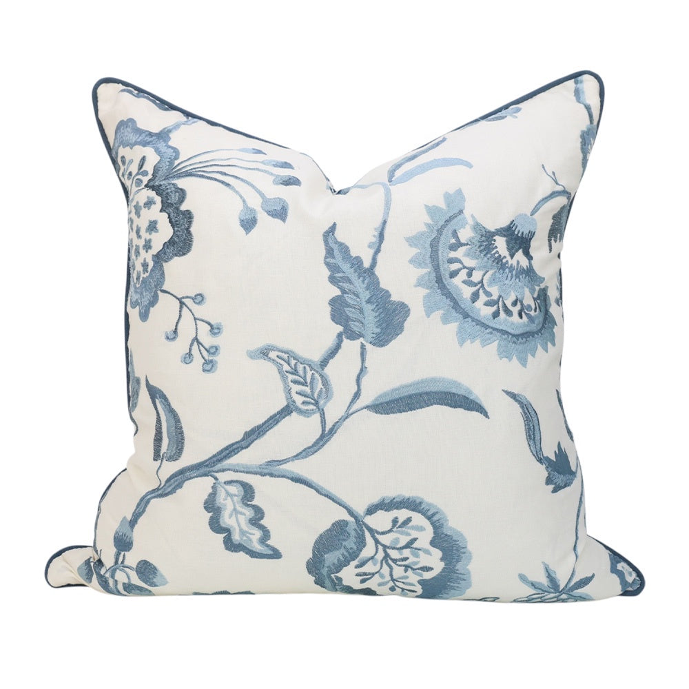 Soft Blue Floral Cushion