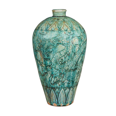 Speckled Deep Green Dragon Vase