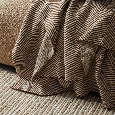 Herringbone Throw - Spice Brown
