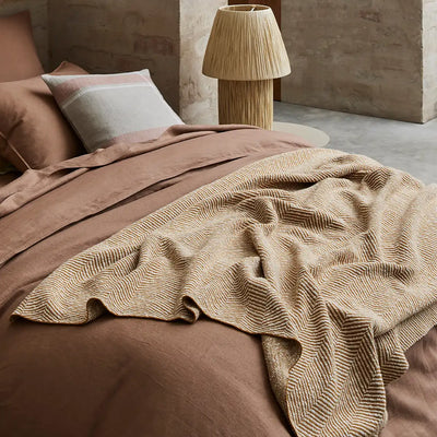 Herringbone Throw - Spice Brown