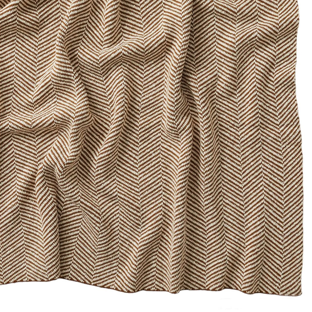 Herringbone Throw - Spice Brown