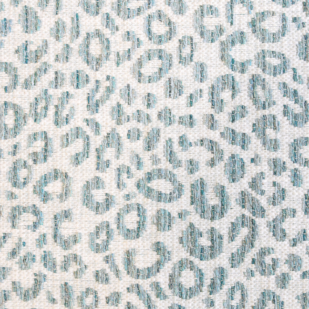 Square Iron Ottoman with Seafoam Animal Print