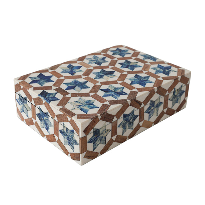 Star Pattern Bone Box SML