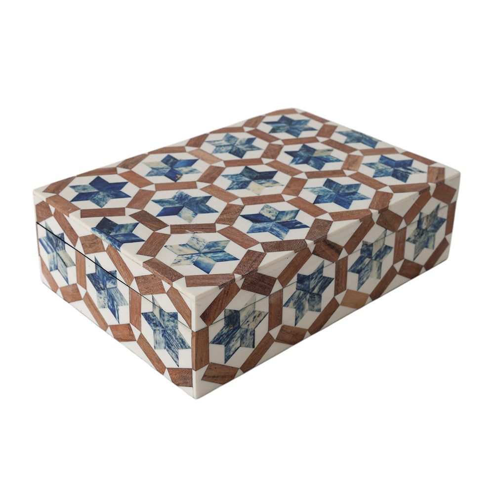 Star Pattern Bone Box SML