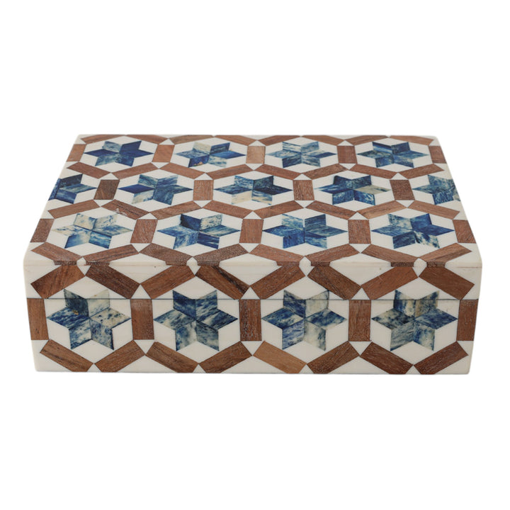 Star Pattern Bone Box SML