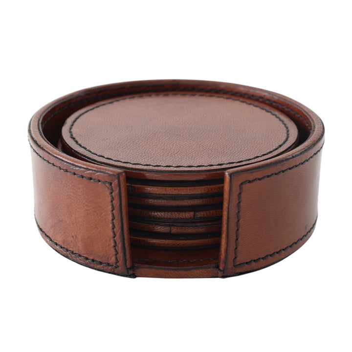 Tan Leather Coasters