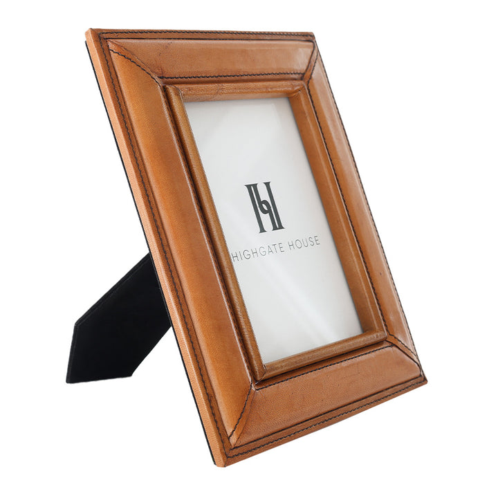 Tan Leather Photo Frame  5x7