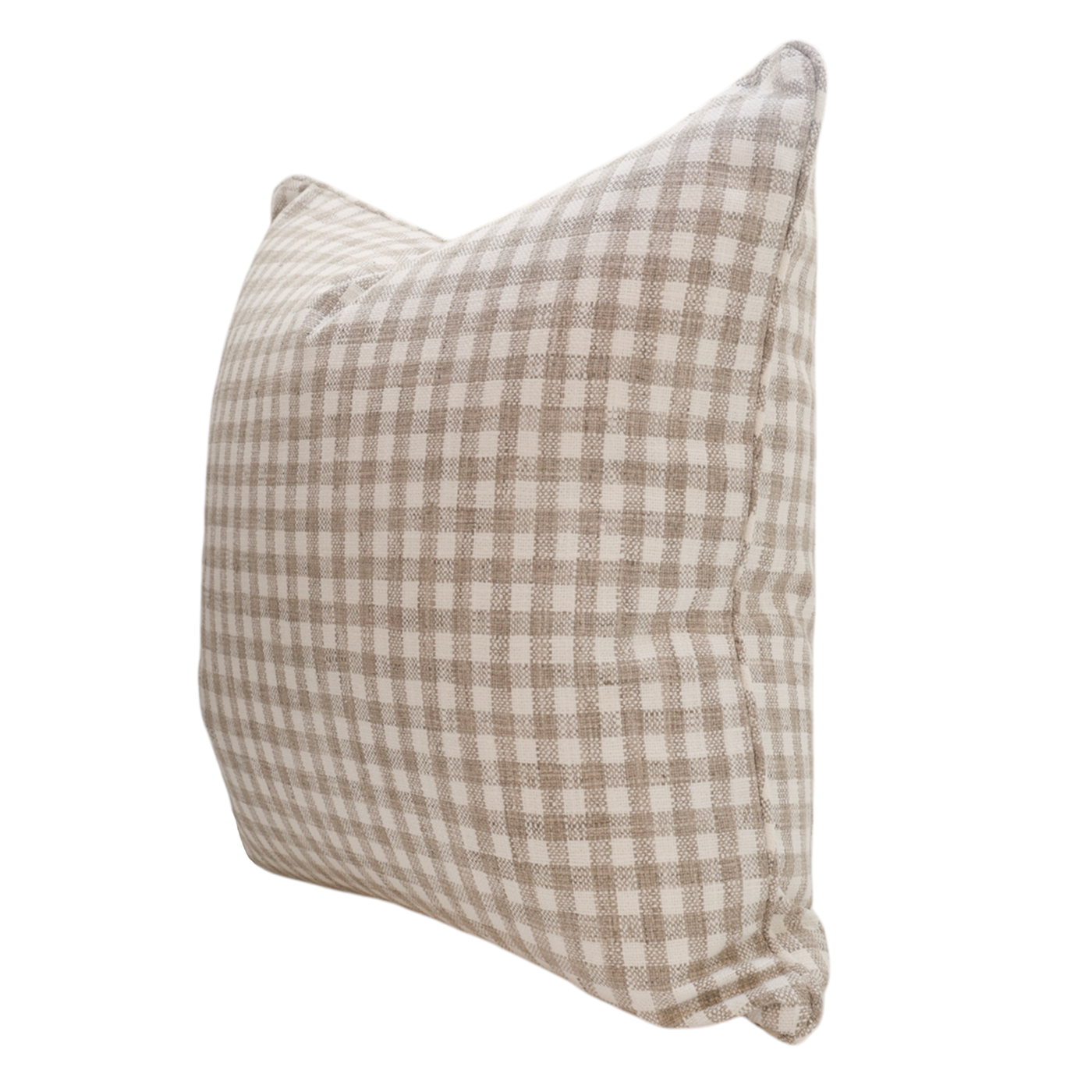 Taupe Textured Check Cushion