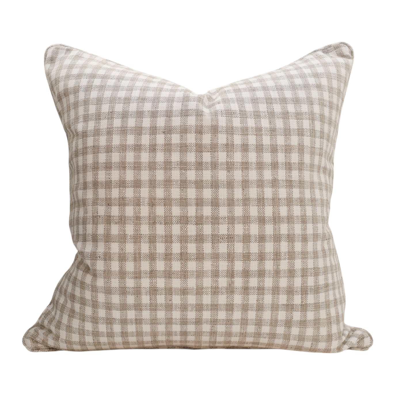 Taupe Textured Check Cushion