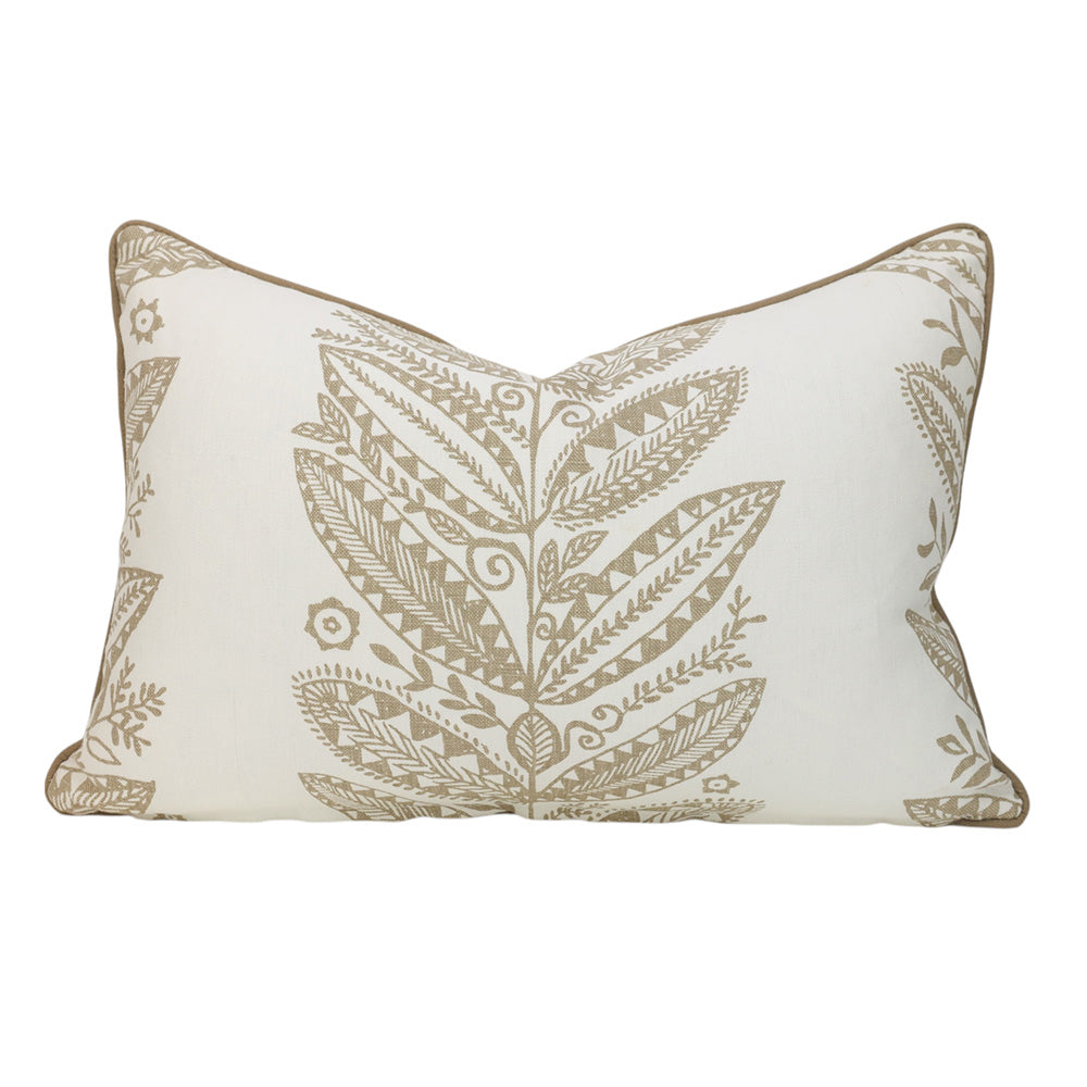 Taupe Floral Lumbar