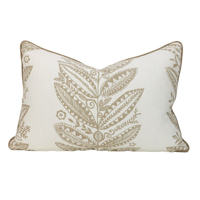 Taupe Floral Lumbar