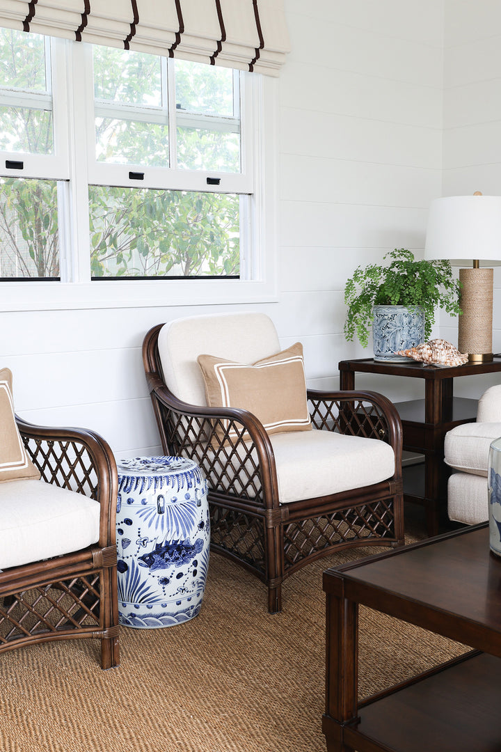 Trellis Dark Rattan Arm Chair
