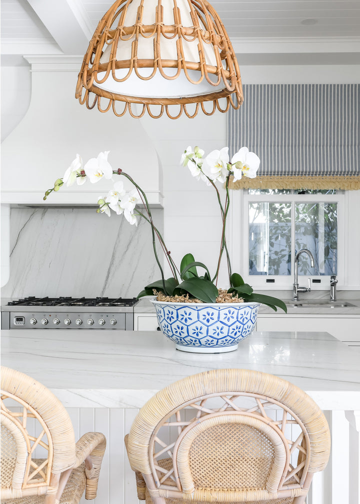 Blue And White Bowl Turtle Shell Motif