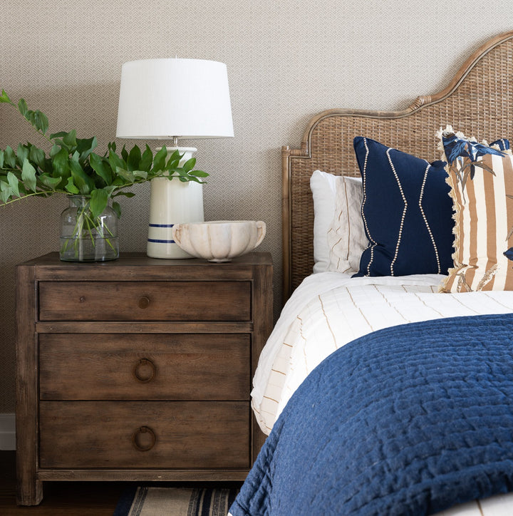 Amara Scalloped Bedhead - Mud Grey