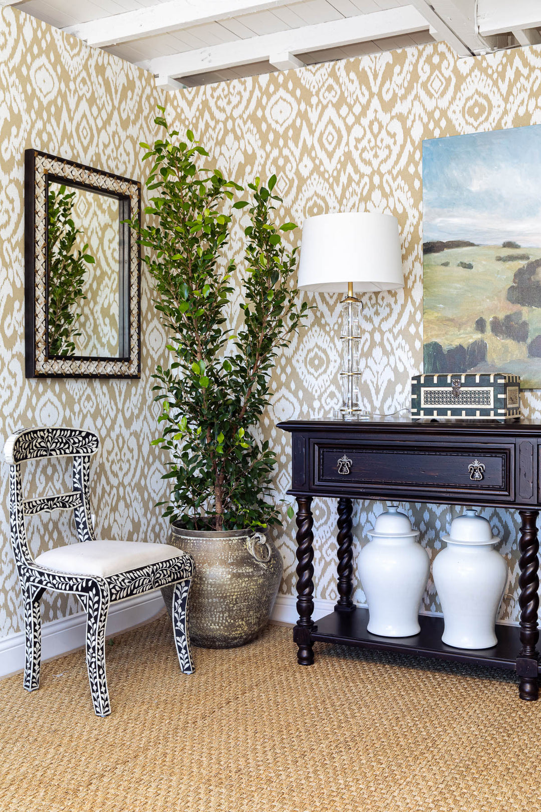 Leaf Black Bone Inlay Chair