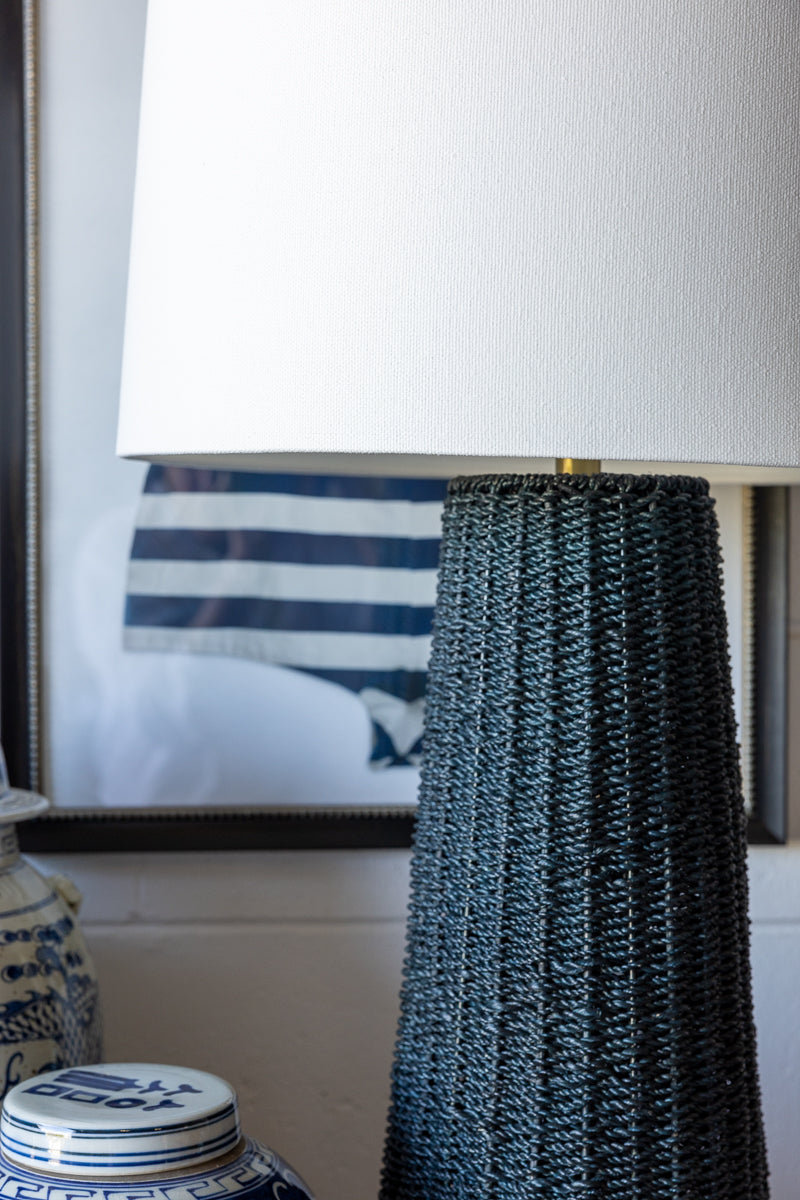 Cove Woven Navy Lamp
