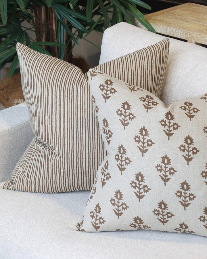 Walter Chocolate Stripe Cushion