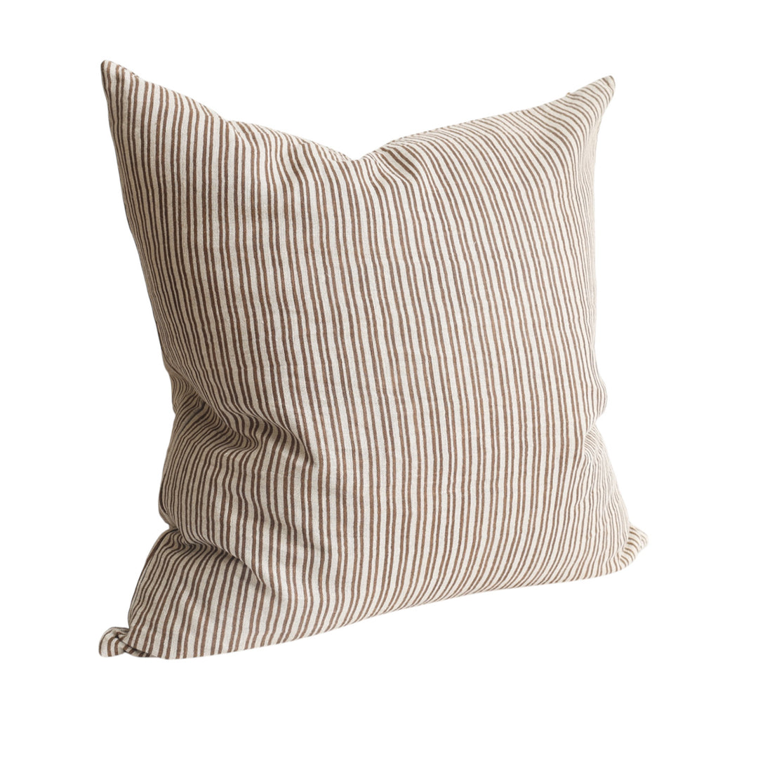Walter Chocolate Stripe Cushion